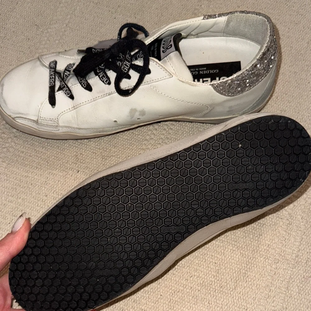 Golden Goode Super-Star Sneakers with Black Laces and Silver Accents - Picture 4 of 5